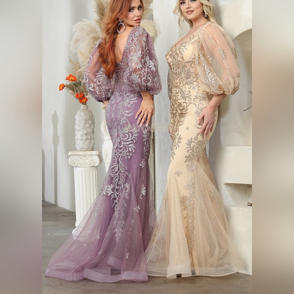 Gold or mauve pink formal dress - Picture 2 of 6